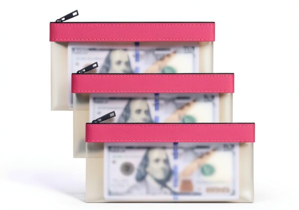 VOCHIC Money Bags Zipper Leather Cash Envelopes Boys