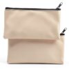 HAPINARY Beige PU Leather Zipper Money Bag Portable Cash-0