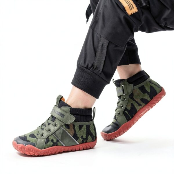 KUBUA Kids High Top Sneakers Lightweight Zero Drop Design-8