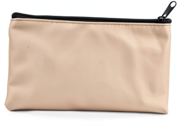 HAPINARY Beige PU Leather Zipper Money Bag Portable Cash-4