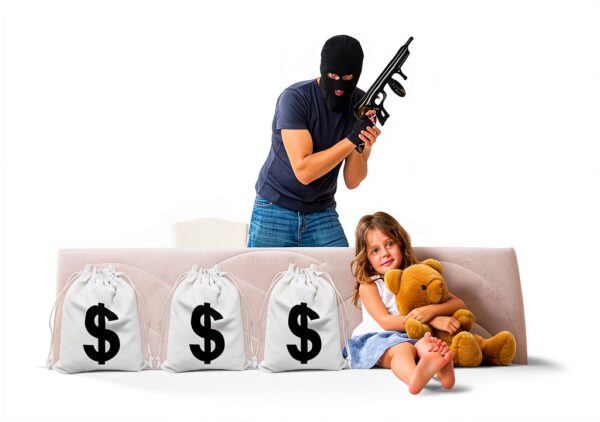 cssopenss Inflatable Gun Money Bag Props Role Play Party-5