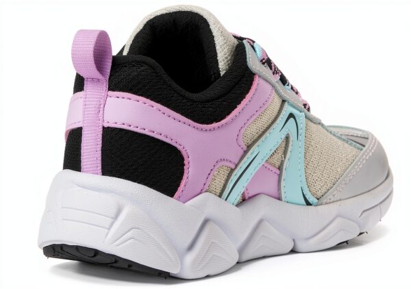 Saucony Kids Fitness Shoes Leather Silver Black SYF25KK4-4