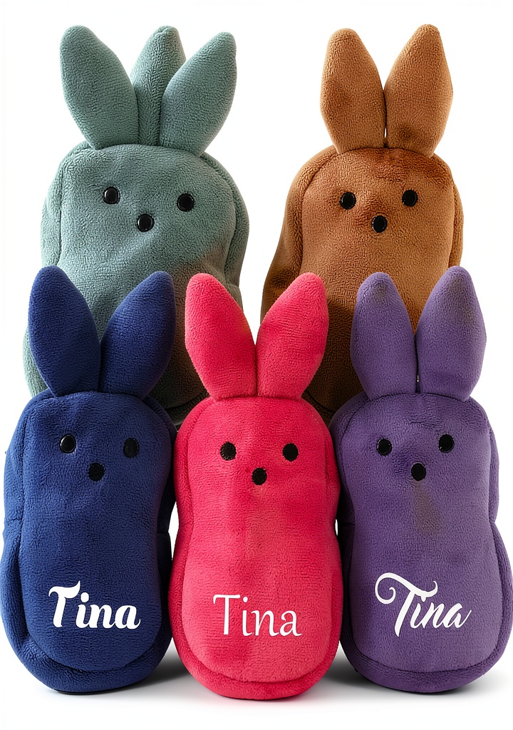 Real-life context showing child holding personalized Easter bunny coin purse