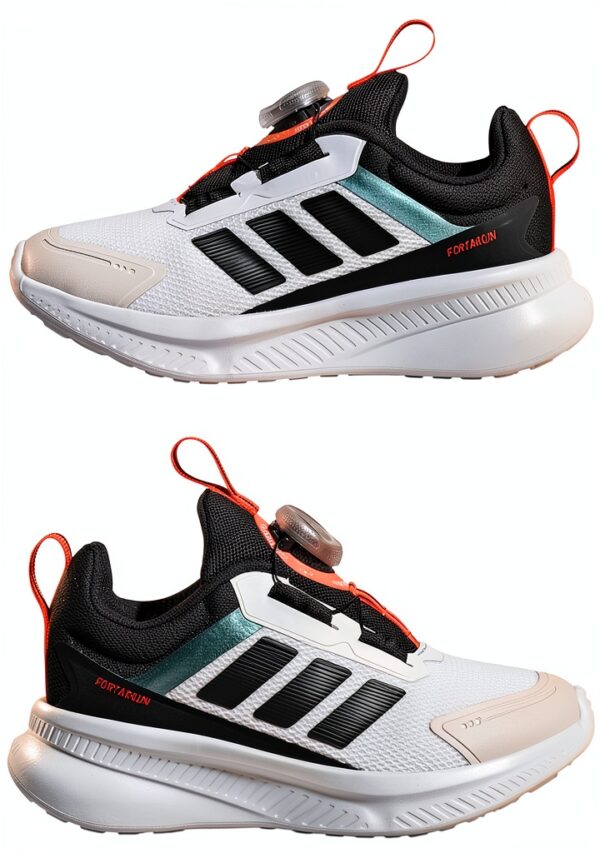 adidas FortaRun 40 BOA Kids Running Shoes White Black-7