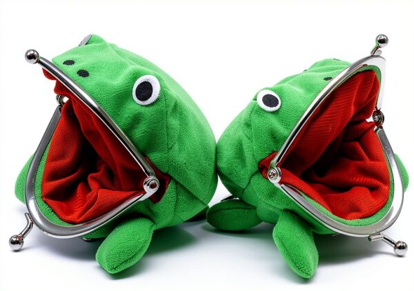 Frog Coin Purse Plush Fabric Kids Adults Small Items Storage-5