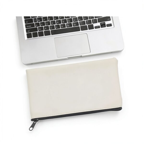 HAPINARY Beige PU Leather Zipper Money Bag Portable Cash-2