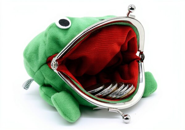 Frog Coin Purse Plush Fabric Kids Adults Small Items Storage-2