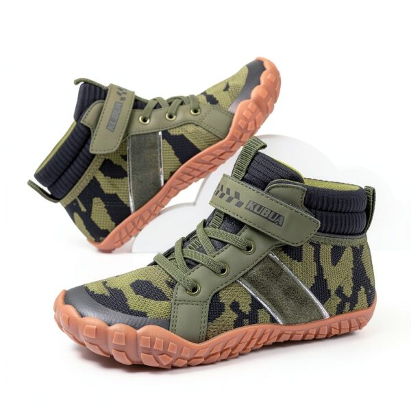 KUBUA Kids High Top Sneakers Lightweight Zero Drop Design-4