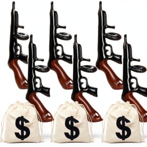 cssopenss Inflatable Gun Money Bag Props Role Play Party-0