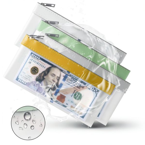 VOCHIC Money Bags Zipper Cash Envelopes TPU Durable Boys