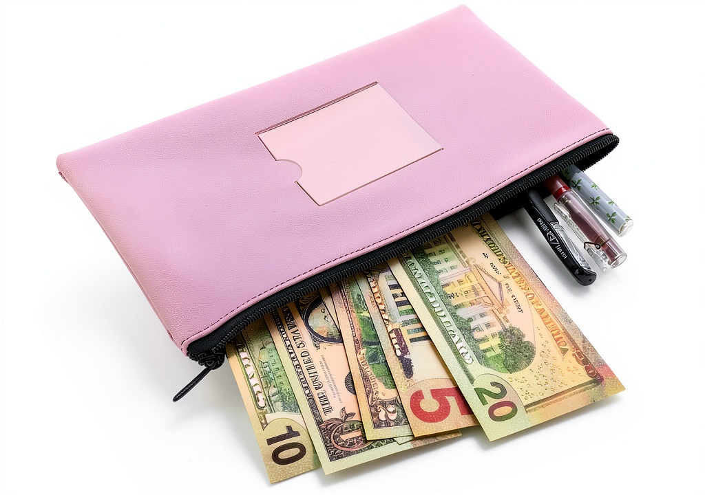 Cobee leather money bags in light purple, blue, and pink colors