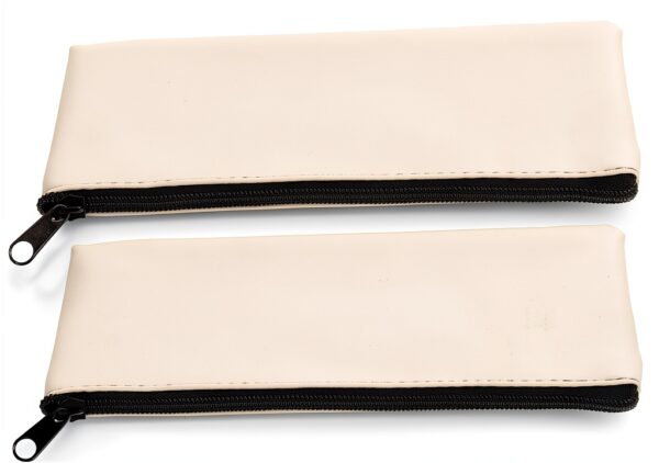 HAPINARY Beige PU Leather Zipper Money Bag Portable Cash-6