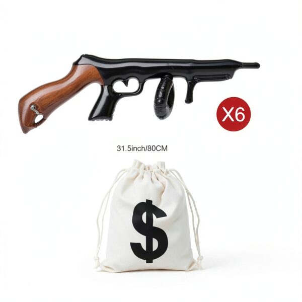 cssopenss Inflatable Gun Money Bag Props Role Play Party-1