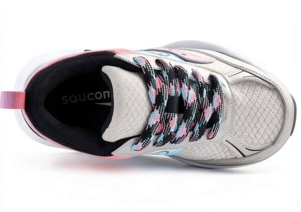 Saucony Kids Fitness Shoes Leather Silver Black SYF25KK4-1