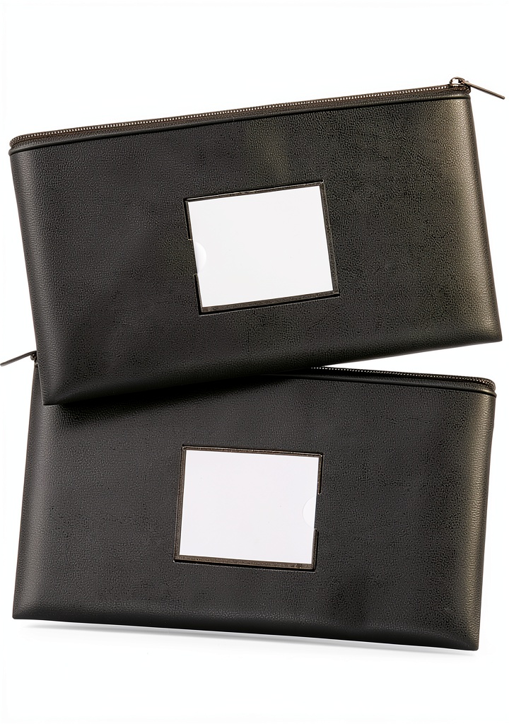 Installing Xinnilove Nylon Money Bags Zipper Security Pouch Set on a wooden desk