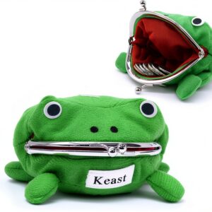 Frog Coin Purse Plush Fabric Kids Adults Small Items Storage-0