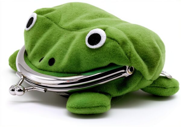 Frog Coin Purse Plush Fabric Kids Adults Small Items Storage-3