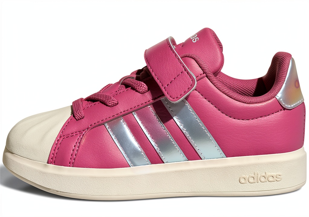 adidas Streetalk kids fitness shoes in Pink Fusion color on a child during exercise
