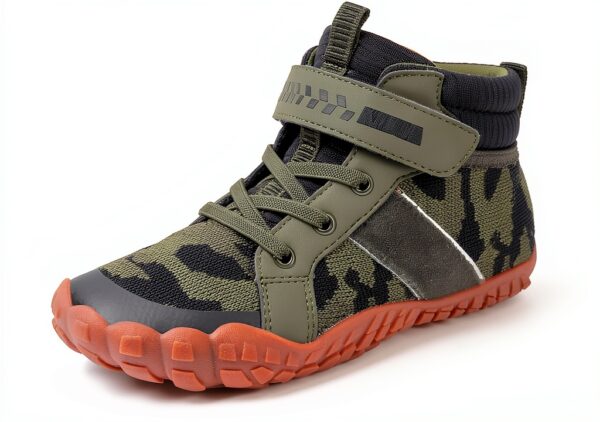 KUBUA Kids High Top Sneakers Lightweight Zero Drop Design-0