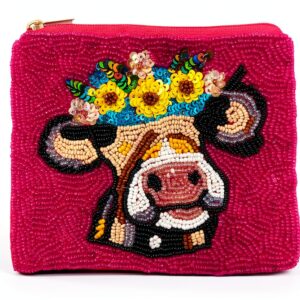 Handmade Beaded Coin Purse Unisex Child Zipper Closure-0