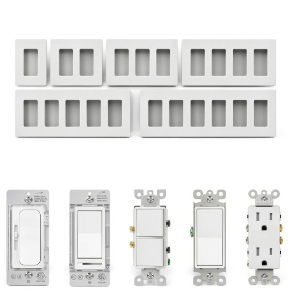 BESTTEN Screwless Wall Plate Gloss Off White Modern Design-7