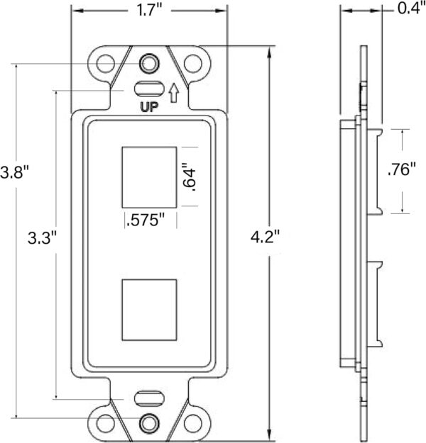 White On-Q 2 Port Decorator Switch UL Certified-6