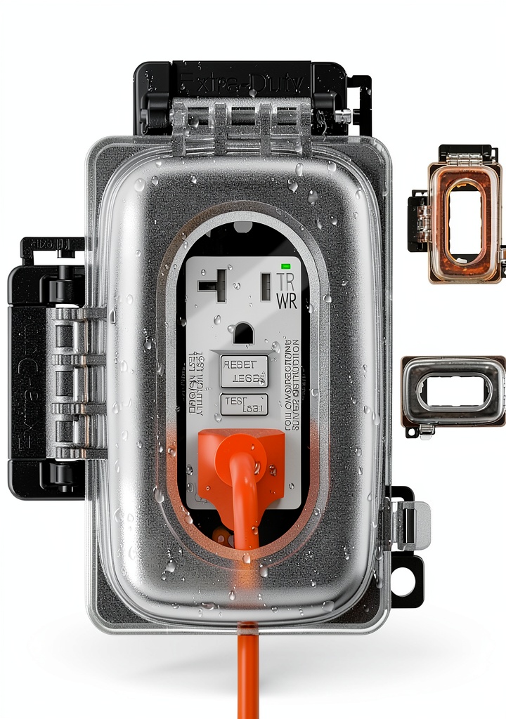 Installing Outdoor Outlet Cover ELEGRP Polycarbonate on a wooden deck