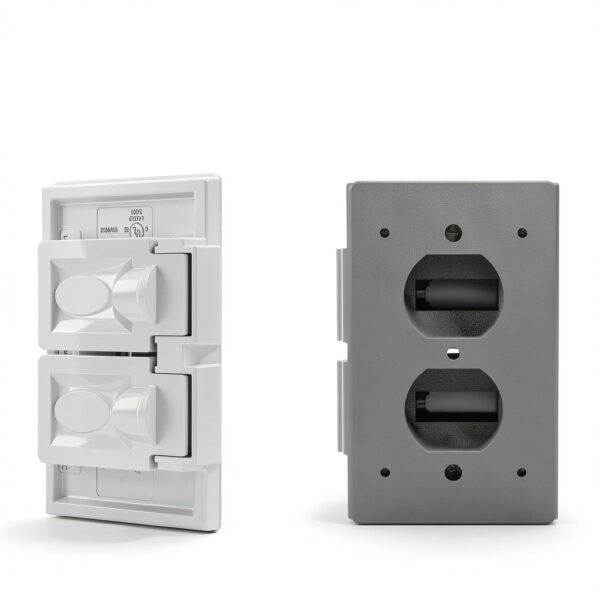 ELEGRP Outdoor Weatherproof Duplex Outlet Cover 1 Pack White-Vertical-4