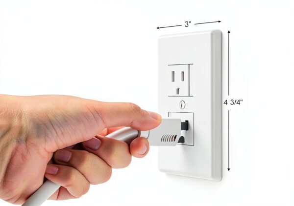Outlet Cover Safety Innovations Self Closing White ABS Plate 790-6-3