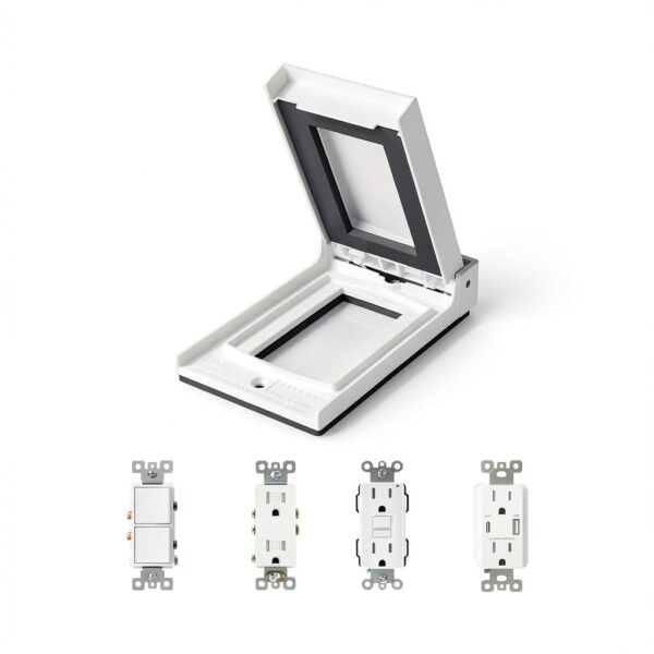 Outdoor Electrical Outlet Cover ELEGRP White Vertical Polycarbonate-3