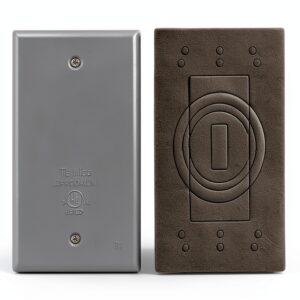 TayMac Single Gang Gray Polished Metal Switch Cover BC100S-0