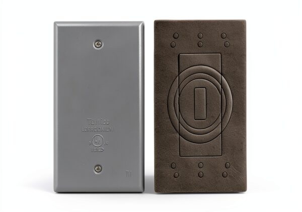 TayMac Single Gang Gray Polished Metal Switch Cover BC100S-0