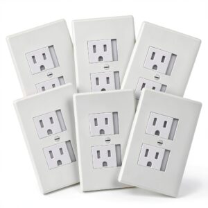 Outlet Cover Safety Innovations Self Closing White ABS Plate 790-6-0