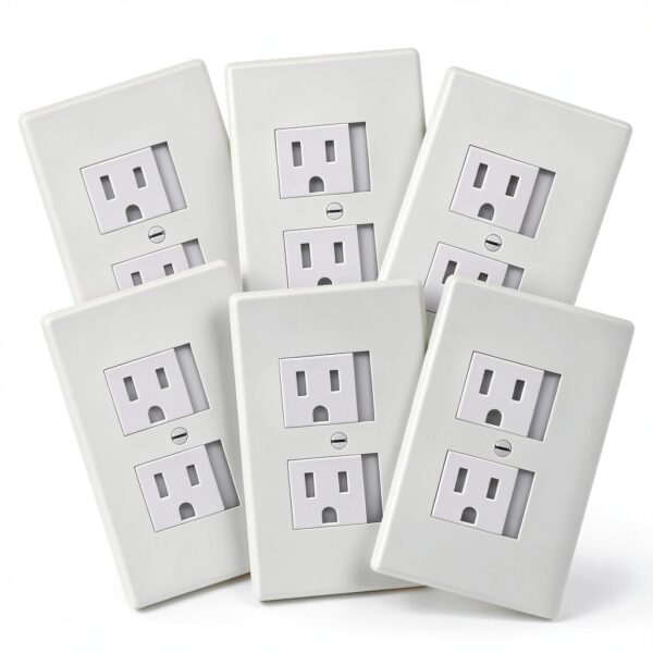 Outlet Cover Safety Innovations Self Closing White ABS Plate 790-6-0
