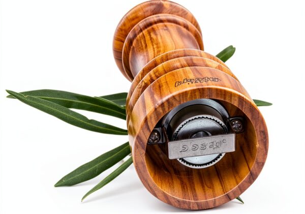 Olive Wood Salt Mill 6.5 Inch Imperia by Bisetti Ceramic Grinder-2
