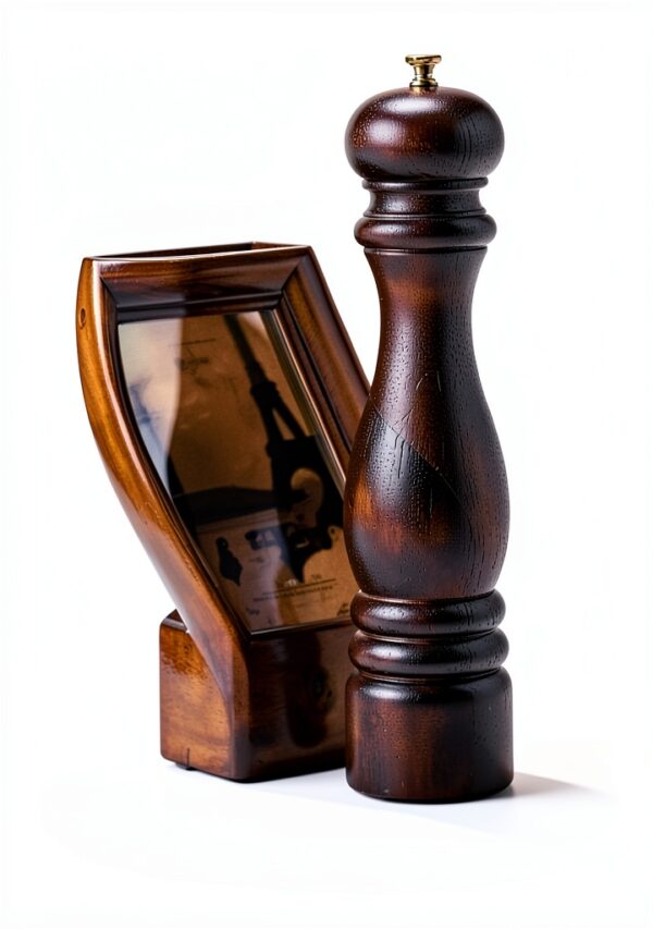 Peugeot Bistro 3 1/2 Inch Chocolate Salt Shaker Compact Wood Design-1
