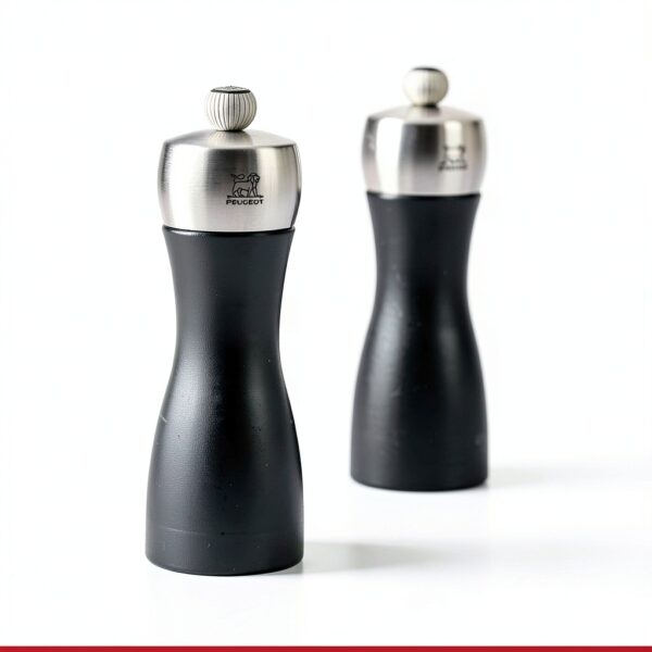 Peugeot Fidji Salt Mill – Adjustable Grinder – Matte Black 6‑Inch-3