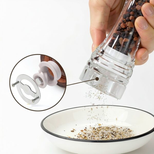 Acrylic Pepper Mill AGIgear Adjustable Coarseness Manual Grinder 6in-2