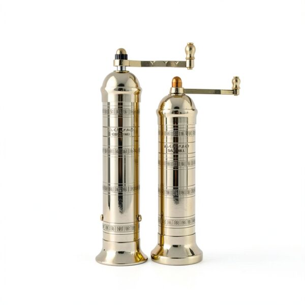 Greek Salt Mill 8 Inch Tall Brass - Alexander Home Manual Grinder-6