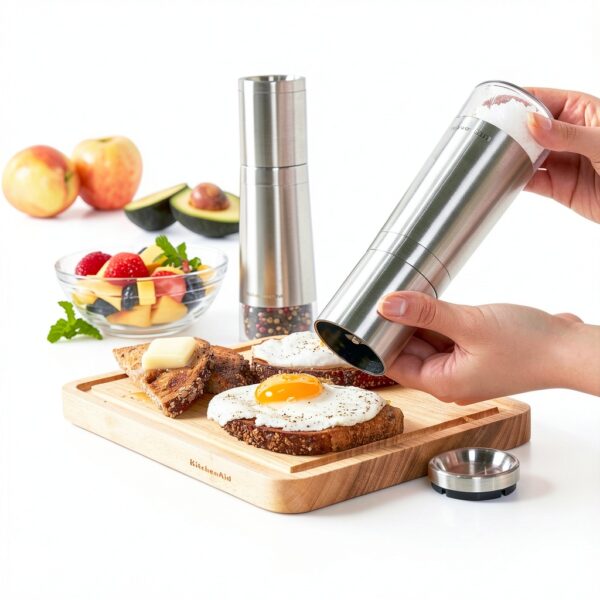 KitchenAid Stainless Steel 8 Inch Salt Grinder Adjustable Coarse Fine-7