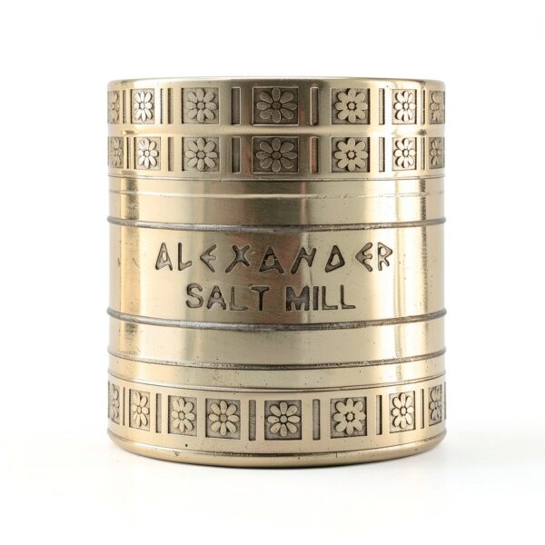 Greek Salt Mill 8 Inch Tall Brass - Alexander Home Manual Grinder-3