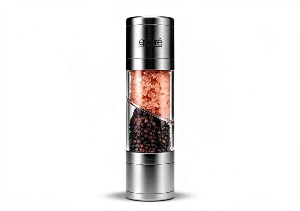 Salt and Pepper Grinder Eparé 2-in-1 Stainless Steel Refillable Combo-2