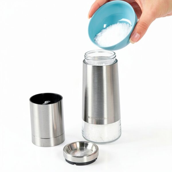 KitchenAid Stainless Steel 8 Inch Salt Grinder Adjustable Coarse Fine-6