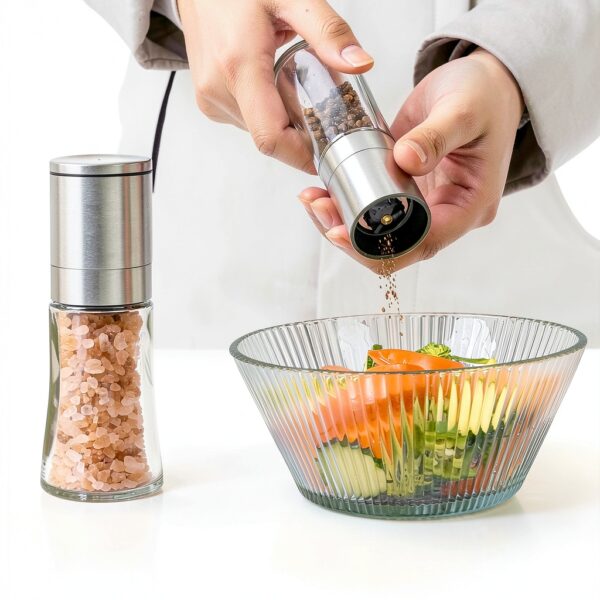 Stainless Steel Salt Pepper Grinder Bunchtou 2oz Mill-1