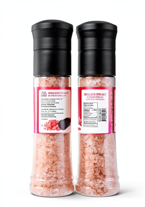 52USA Himalayan Pink Salt Grinder Set, 13.4oz (380g) Coarse Salt, Refillable Grinder Shakers with Adjustable Coarseness-1