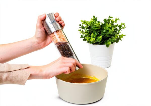 Salt and Pepper Grinder Eparé 2-in-1 Stainless Steel Refillable Combo-1