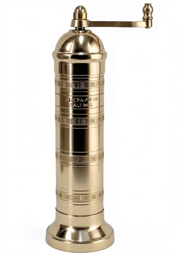 Greek Salt Mill 8 Inch Tall Brass - Alexander Home Manual Grinder-0