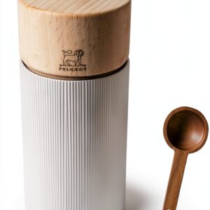 Peugeot Salt Mill Manual 12 cm Aluminum with Natural Wood Handle-0