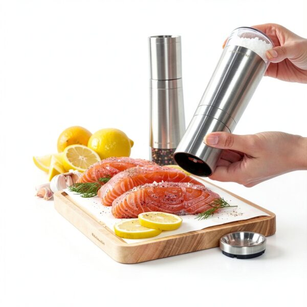 KitchenAid Stainless Steel 8 Inch Salt Grinder Adjustable Coarse Fine-4