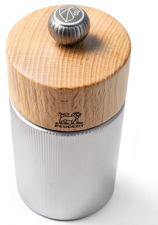 Peugeot Salt Mill Line Classic Aluminum Wood Design Natural 4.73in-4